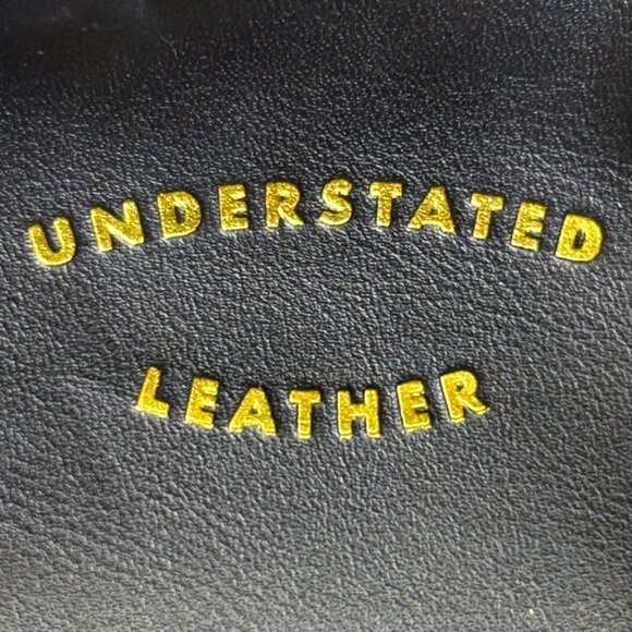 Understated Leather Women’s Black Leather With Tassel Detail & Gold Chain Clutch - Picture 6 of 10